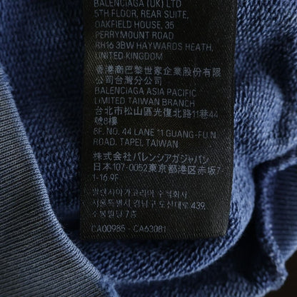 Balenciaga Arch Logo Destroyed Pullover Hoodie Blue — view 8