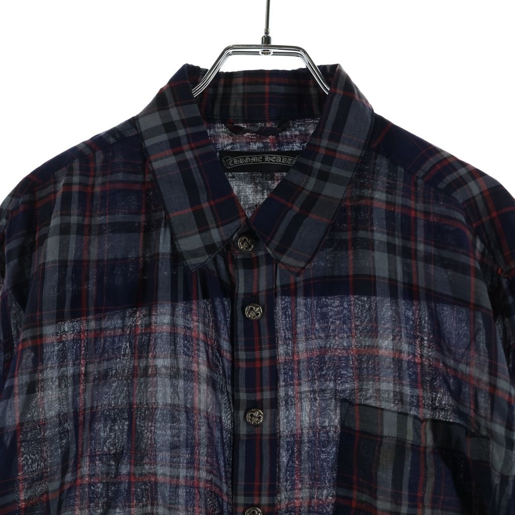 Chrome Hearts Looseends LS Loose End Plaid Pattern BS Button Long Sleeve Shirt — view 3
