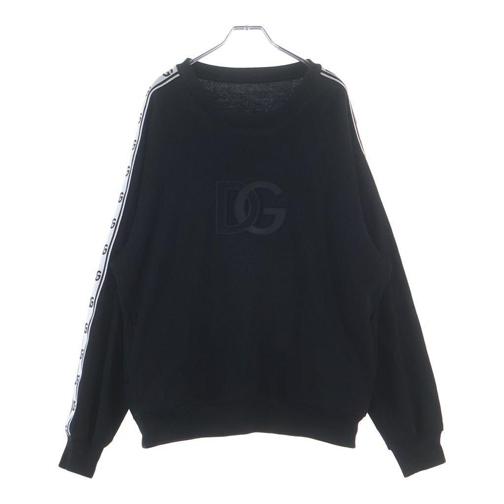 Dolce & Gabbana Crew Neck Logo Sleeve Line Sweatshirt Black