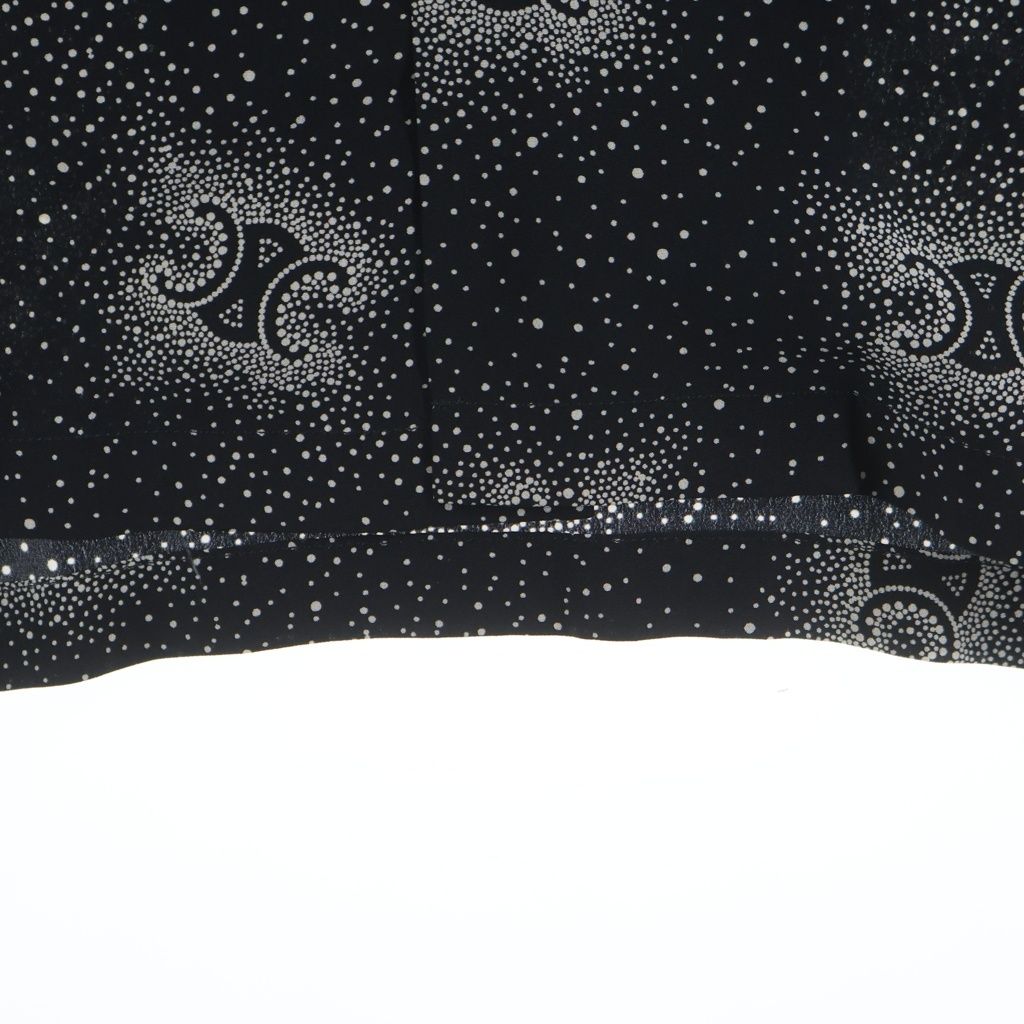 Celine Triomphe Silk Open Collar Shirt Short Sleeve Black — view 5