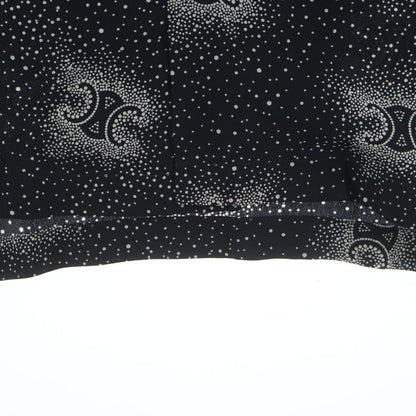 Celine Triomphe Silk Open Collar Shirt Short Sleeve Black — view 5