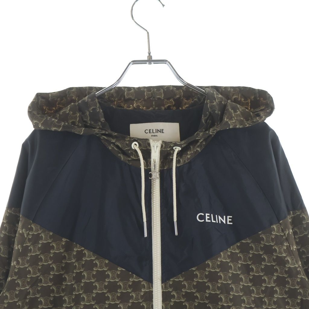 Celine Triomphe Monogram Nylon Hooded Jacket Brown — view 3