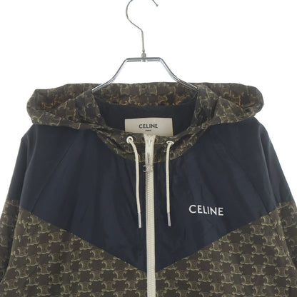 Celine Triomphe Monogram Nylon Hooded Jacket Brown — view 3
