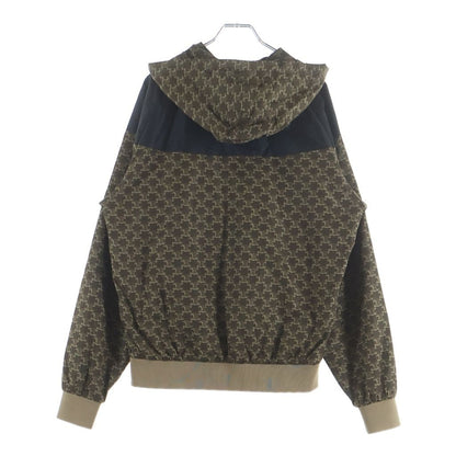 Celine Triomphe Monogram Nylon Hooded Jacket Brown — view 2