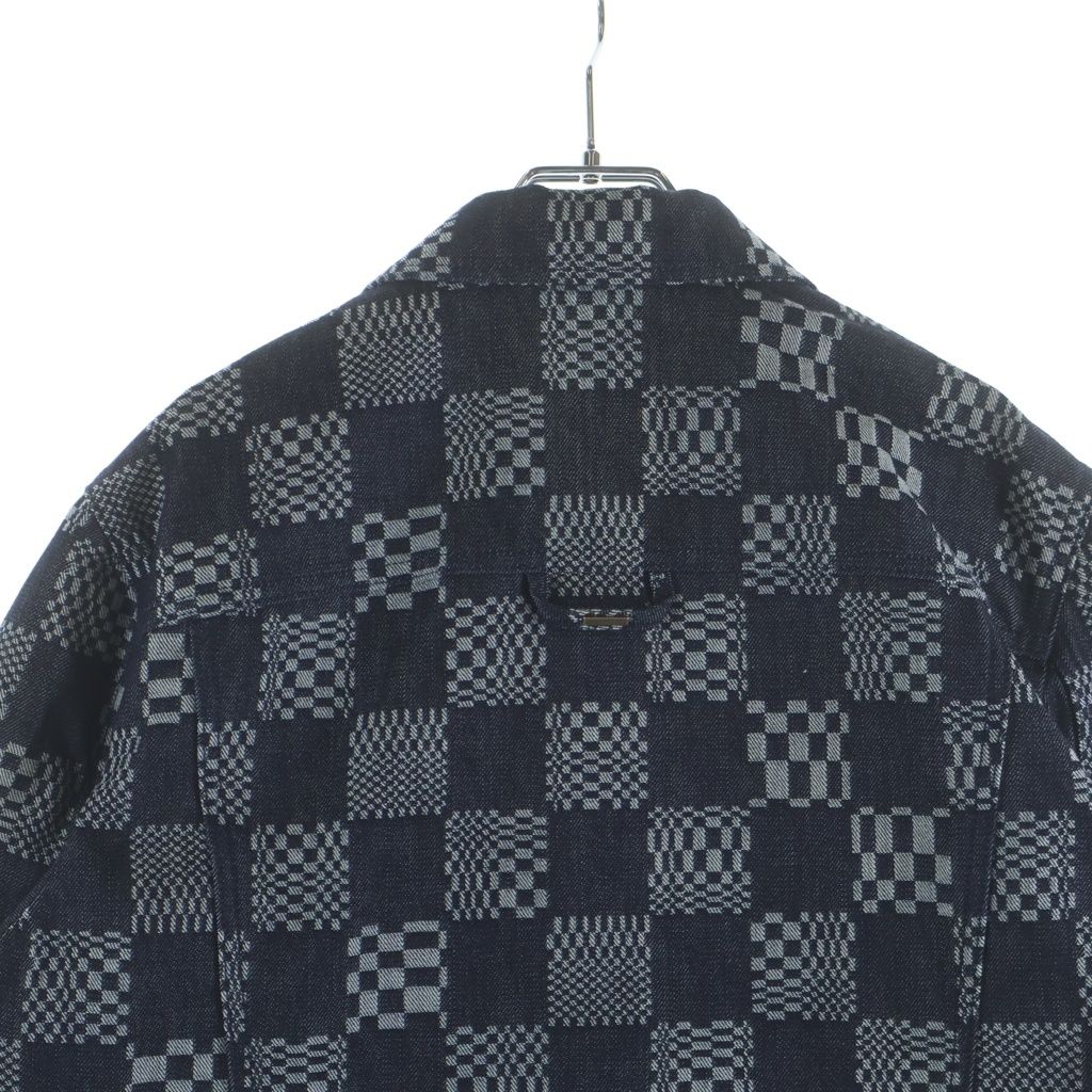 Louis Vuitton Button Up Damier Denim Jacket Black Gray — view 4