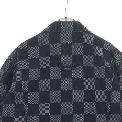 Louis Vuitton Button Up Damier Denim Jacket Black Gray — view 4