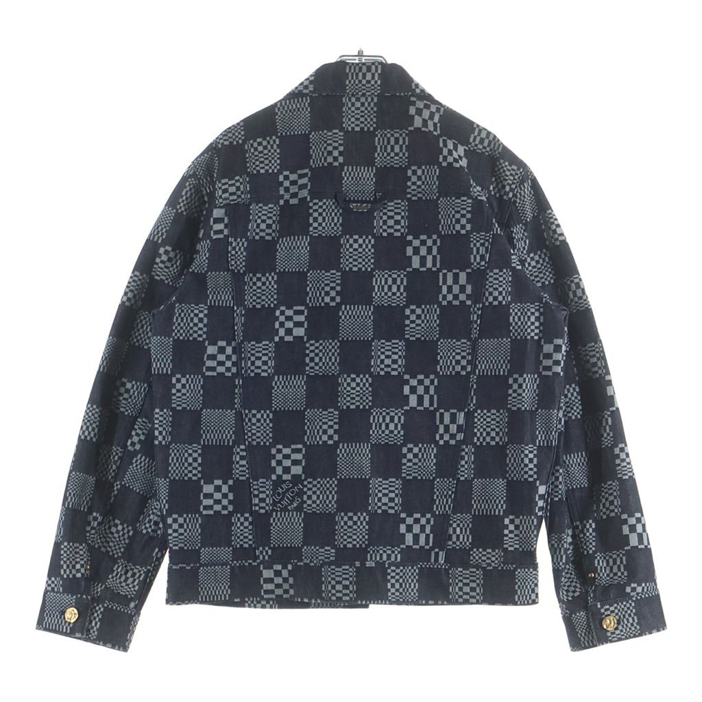 Louis Vuitton Button Up Damier Denim Jacket Black Gray — view 2