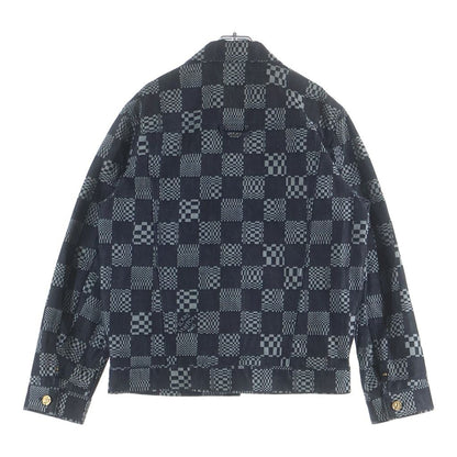 Louis Vuitton Button Up Damier Denim Jacket Black Gray — view 2