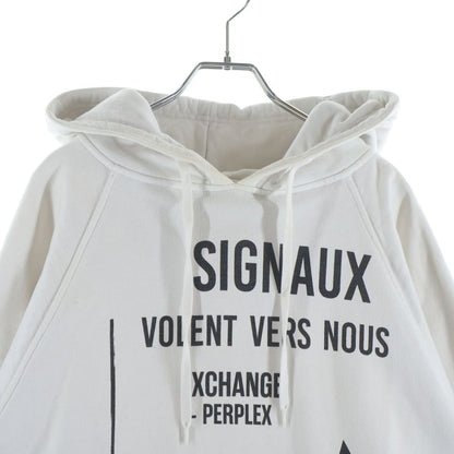 Prada Raf Simon Graphic Print Oversize Hoodie White — view 3