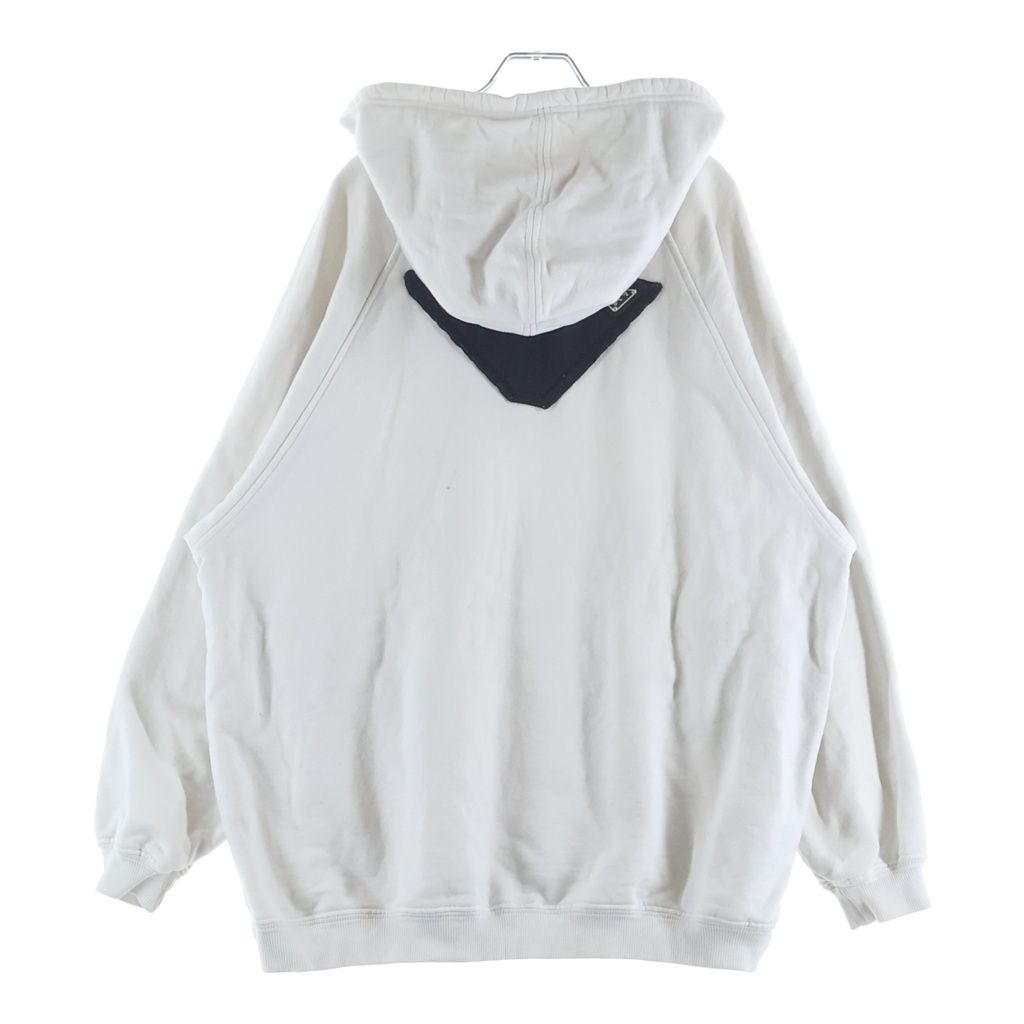 Prada Raf Simon Graphic Print Oversize Hoodie White — view 2