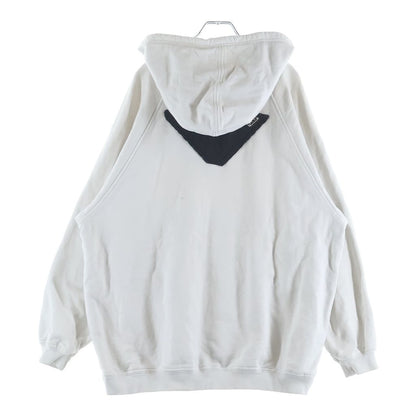 Prada Raf Simon Graphic Print Oversize Hoodie White — view 2