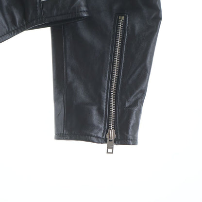 Celine Hedi Slimane Era Cotton Cupra Double Leather Jacket Black White — view 6