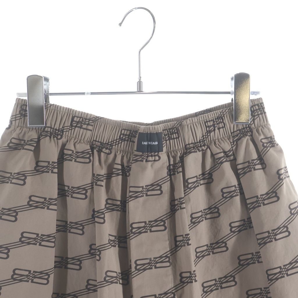 Balenciaga BB Monogram Logo All Over Pattern Shorts Beige — view 3