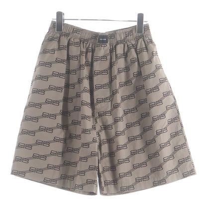 Balenciaga BB Monogram Logo All Over Pattern Shorts Beige