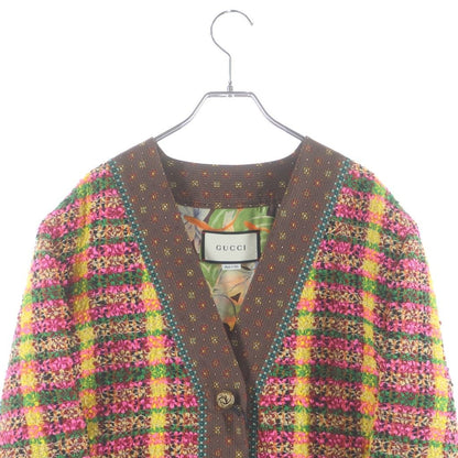 Gucci Check All Over Pattern Tweed Jacket Multicolor — view 3