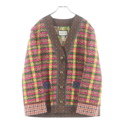 Gucci Check All Over Pattern Tweed Jacket Multicolor