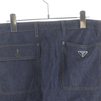 Prada Zip Fly Chambray Pants Indigo — view 4