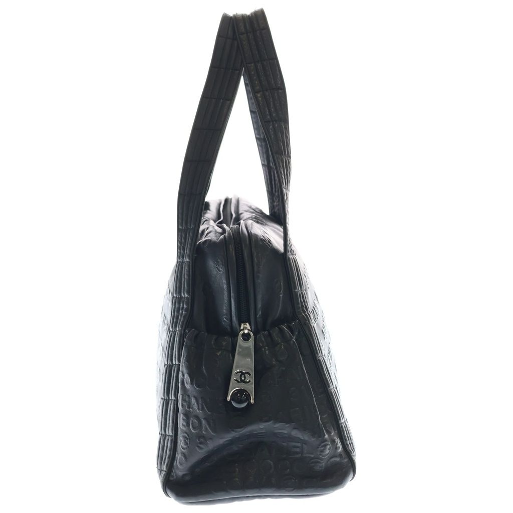 Chanel Unlimited Mini Boston Bag Black Leather Silver — view 3