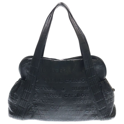 Chanel Unlimited Mini Boston Bag Black Leather Silver — view 2