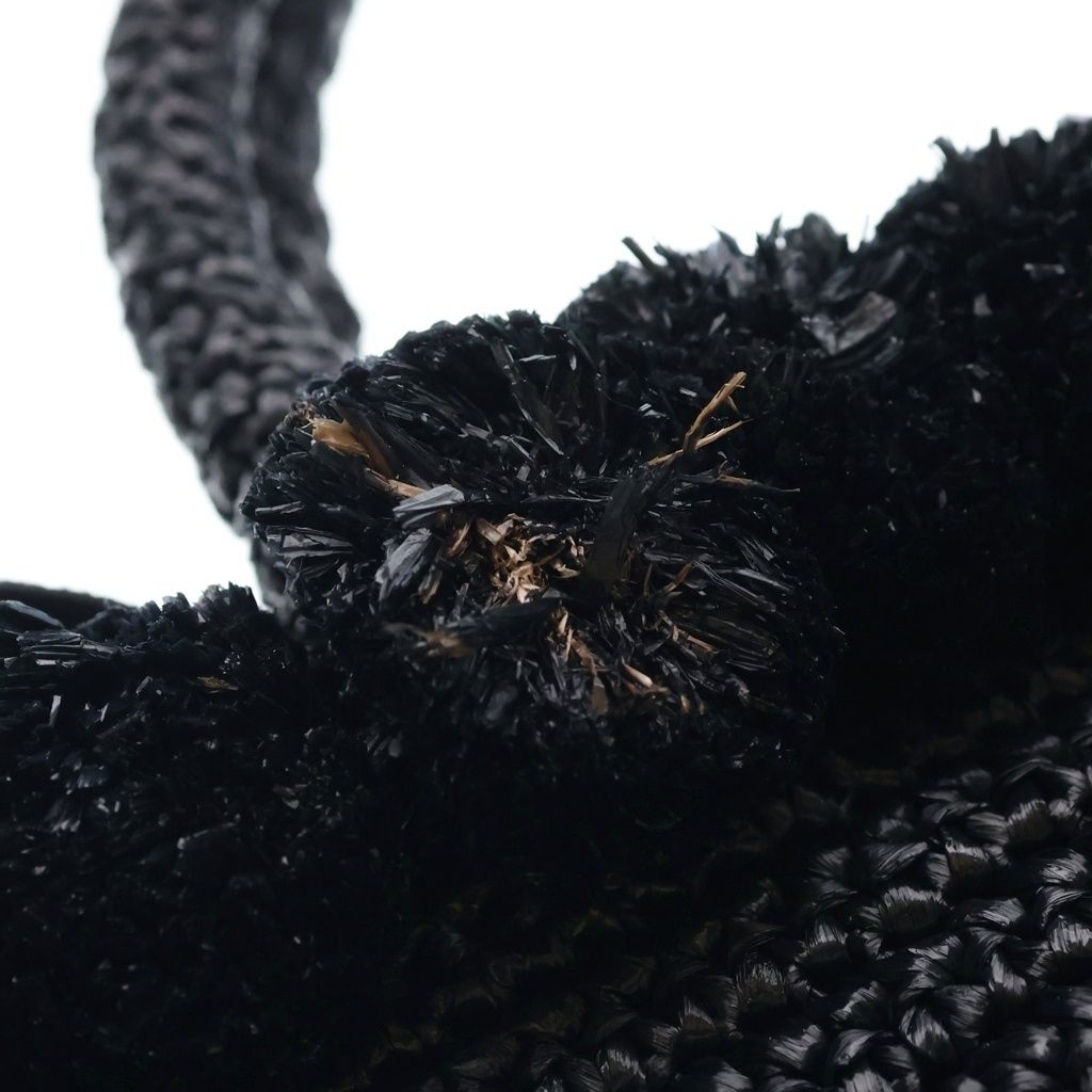 Prada Raffia Pom 2-Way Shoulder Bag Black — view 6