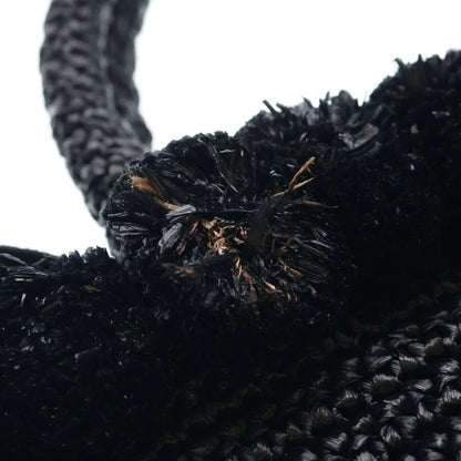 Prada Raffia Pom 2-Way Shoulder Bag Black — view 6