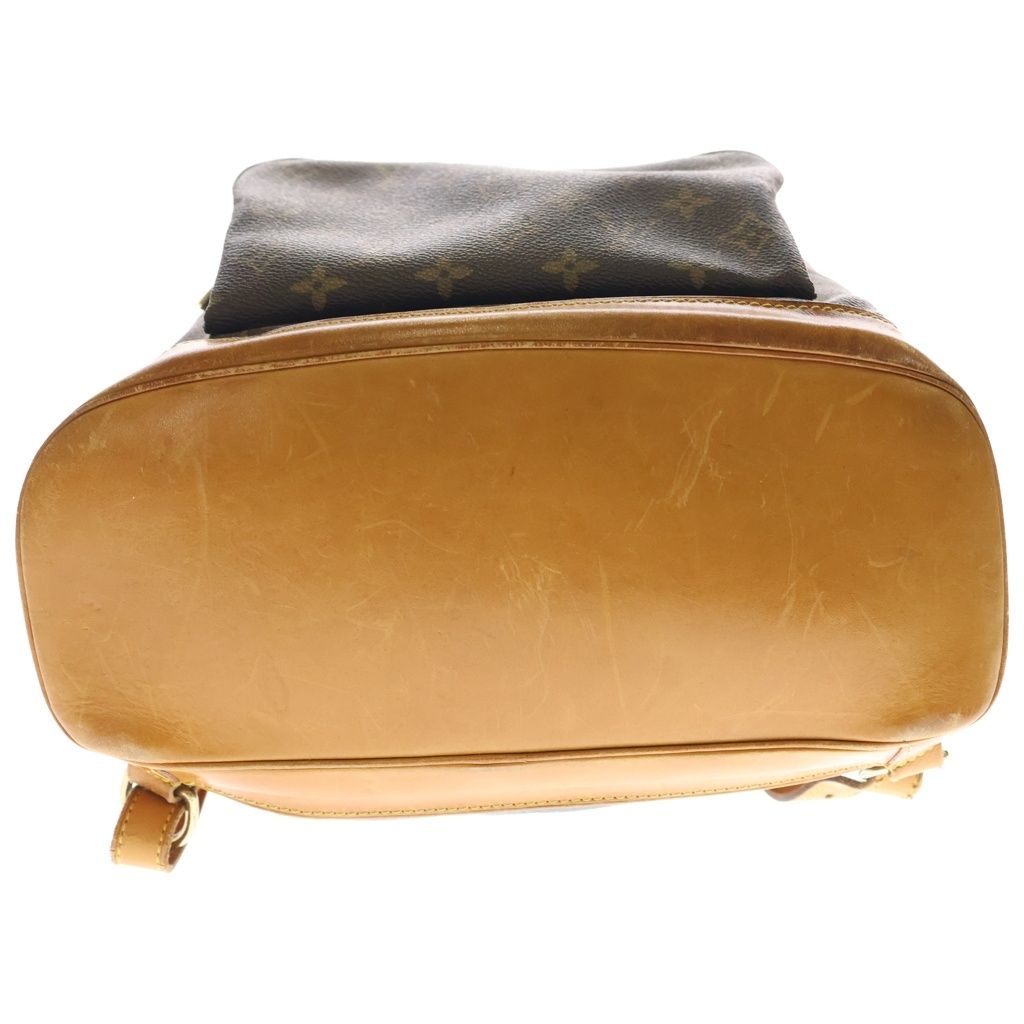 Louis Vuitton Monogram Montsouris PM Backpack Brown Leather Gold — view 5