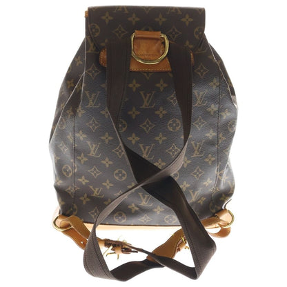 Louis Vuitton Monogram Montsouris PM Backpack Brown Leather Gold — view 2