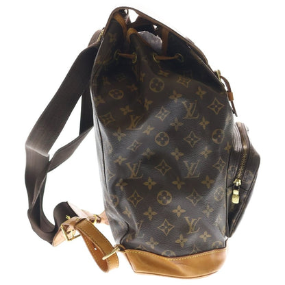 Louis Vuitton Monogram Montsouris PM Backpack Brown Leather Gold — view 3
