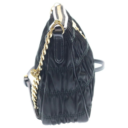 Prada Chain Shoulder Bag Gaufle Black — view 3