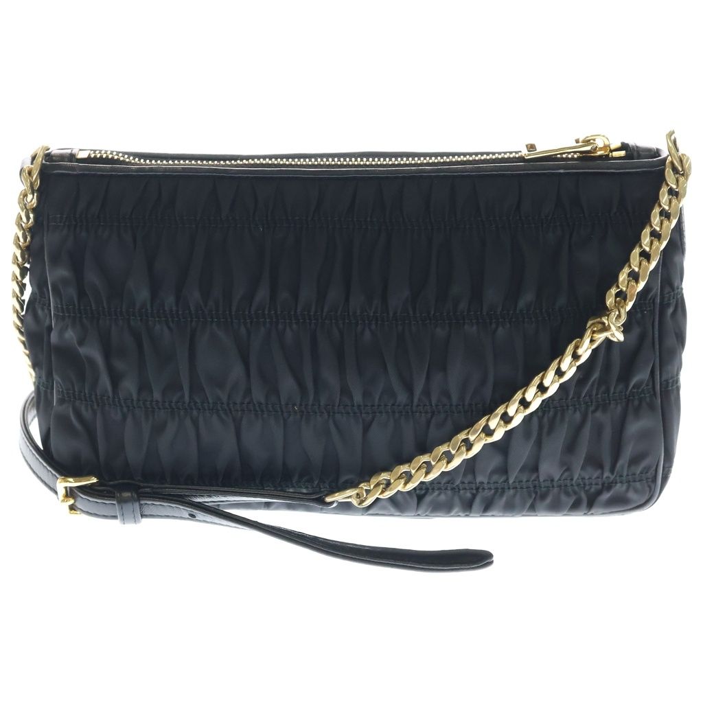 Prada Chain Shoulder Bag Gaufle Black — view 2
