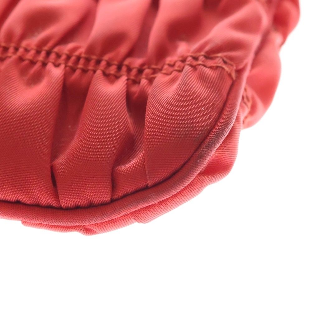 Prada Shoulder Bag Crossbody Red Nylon Leather Gold — view 6