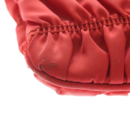 Prada Shoulder Bag Crossbody Red Nylon Leather Gold — view 5