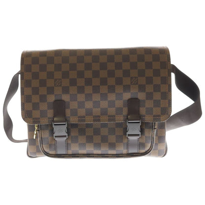 Louis Vuitton Damier Messenger Melville Shoulder Bag Brown Leather Gold