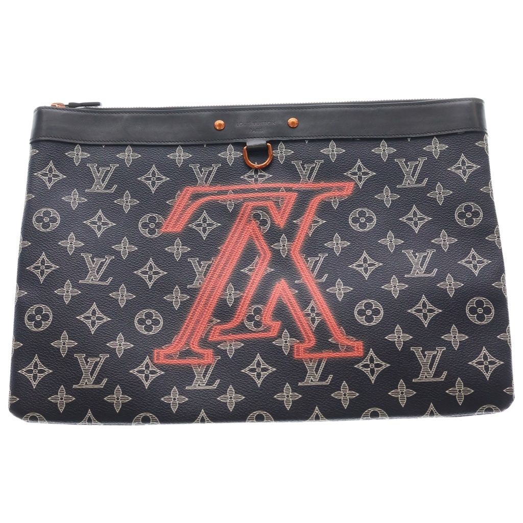 Louis Vuitton Monogram Ink Upside Down Jacket Pochette Apollo Clutch Case Pouch
