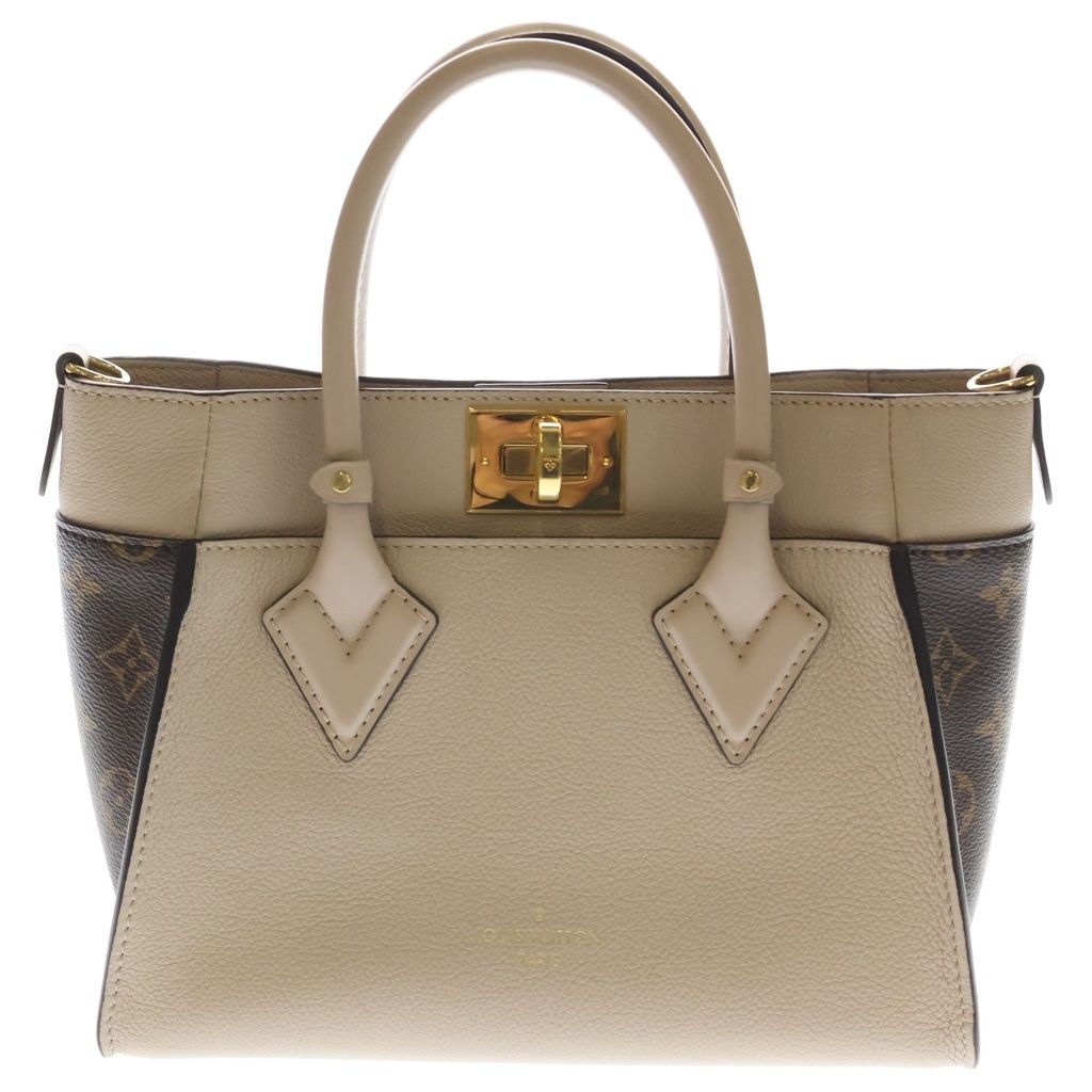 Louis Vuitton on My Side PM Monogram Leather 2-Way Bag Gold Beige Brown