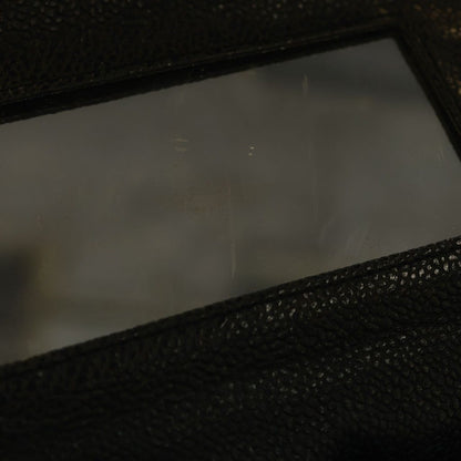 Chanel Quilted Shoulder Bag Black Caviar Leather Silver — view 6