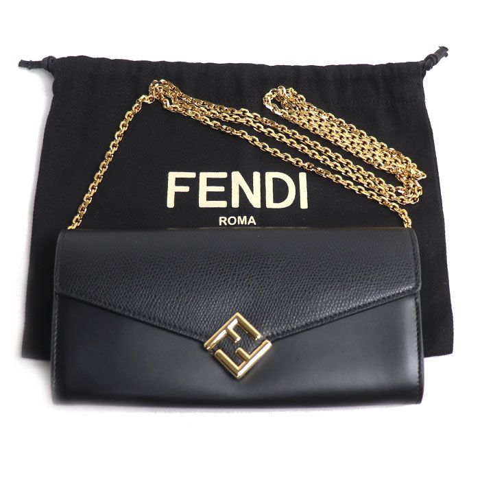 Fendi FF Diamond Chain Wallet Black — view 7