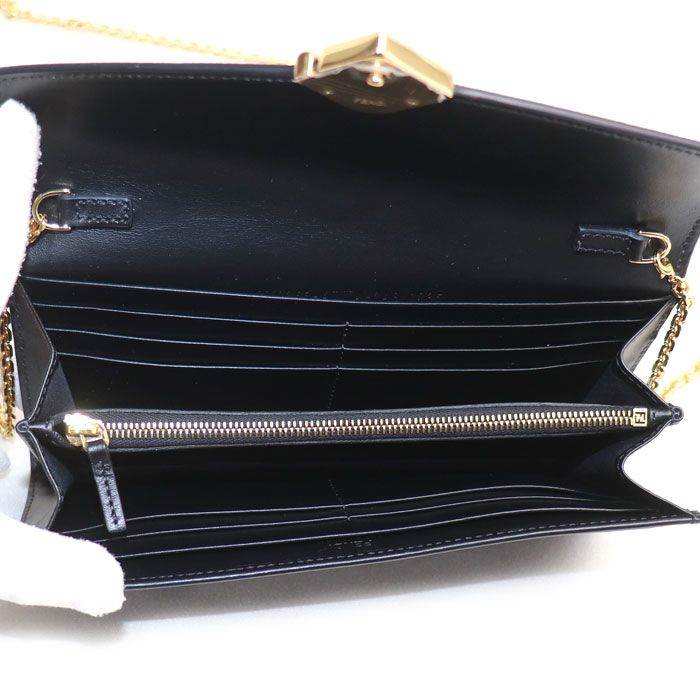 Fendi FF Diamond Chain Wallet Black — view 4