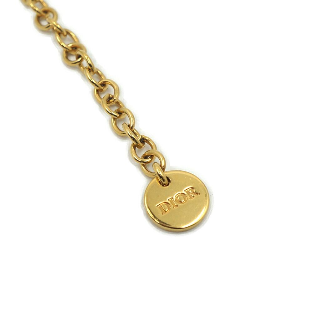 Dior Petit CD Necklace Logo Pink Gold Metal — view 4