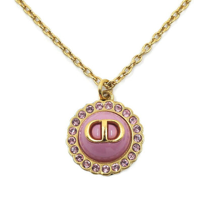 Dior Petit CD Necklace Logo Pink Gold Metal