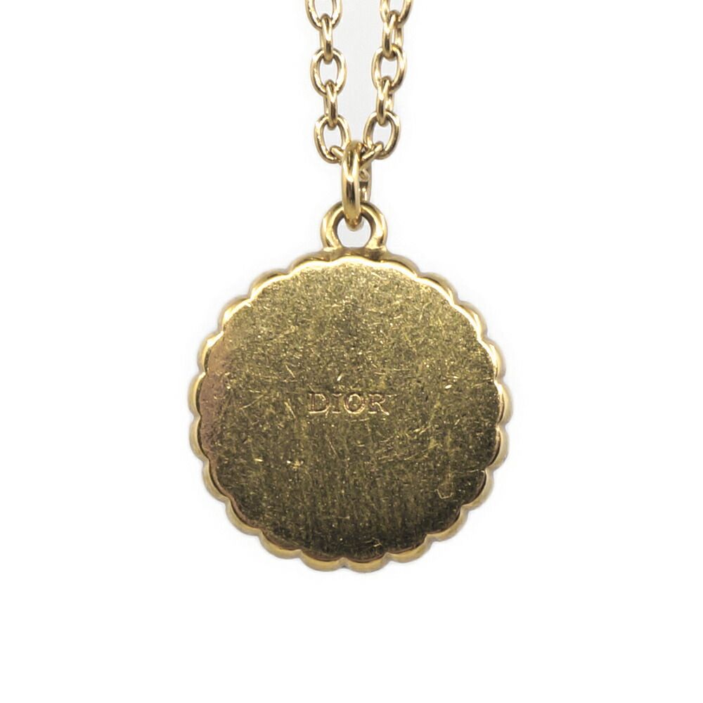 Dior Petit CD Necklace Logo Pink Gold Metal — view 2