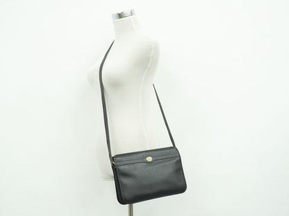 Dior Leather Shoulder Bag Pochette Black — view 6