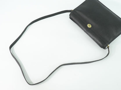 Dior Leather Shoulder Bag Pochette Black — view 4