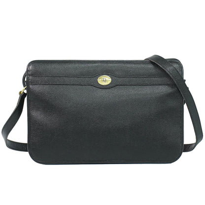 Dior Leather Shoulder Bag Pochette Black
