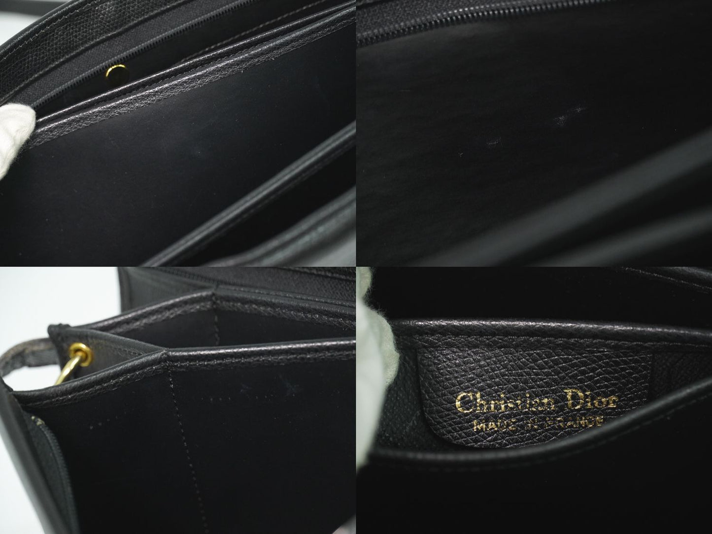 Dior Leather Shoulder Bag Pochette Black — view 9
