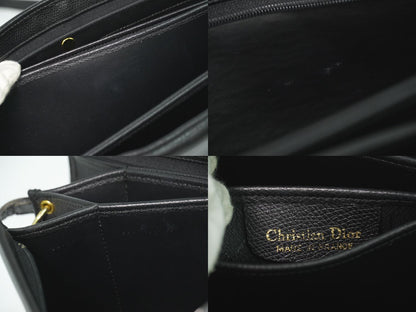 Dior Leather Shoulder Bag Pochette Black — view 9