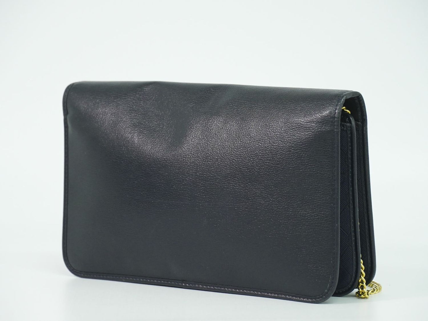 Dior Leather Chain Shoulder Bag Navy — view 2