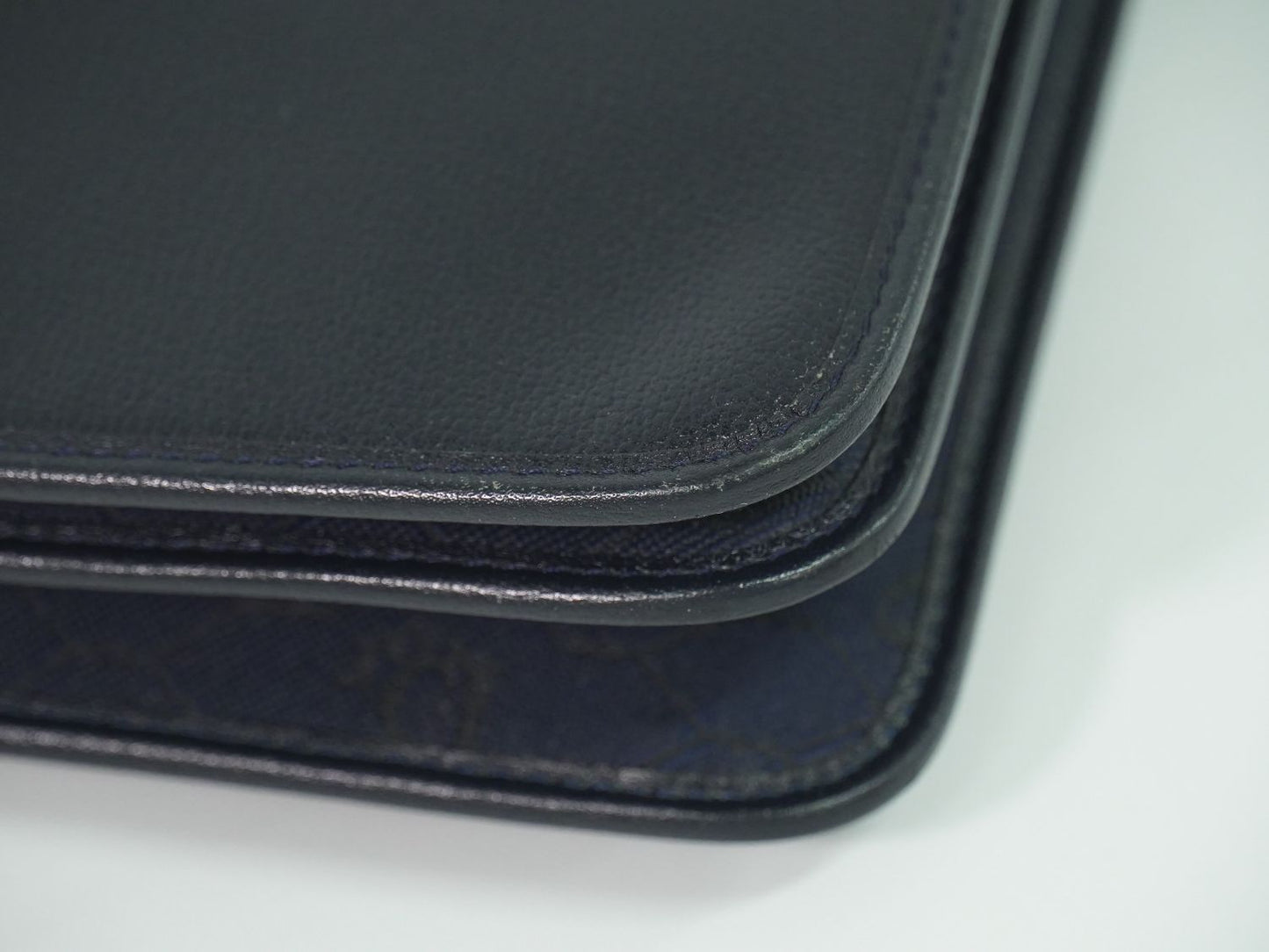 Dior Leather Chain Shoulder Bag Navy — view 7