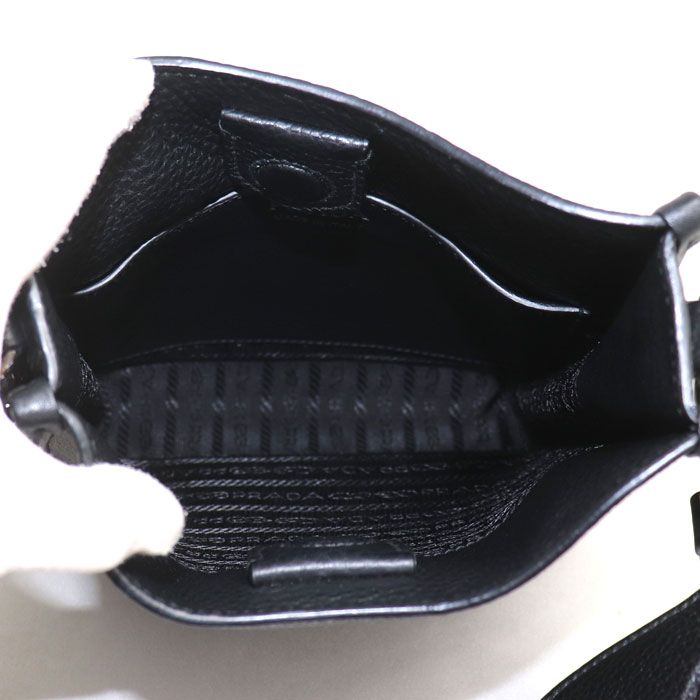 Prada Vitello Daino Shoulder Bag Black — view 4