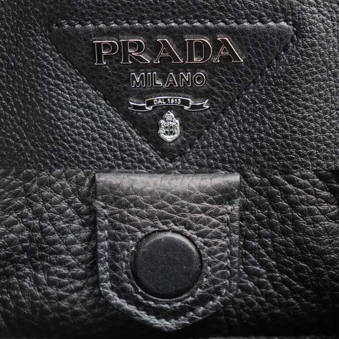 Prada Vitello Daino Shoulder Bag Black — view 6